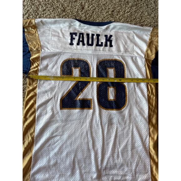 Vintage Y2K NFL Rams #28 Marshall Faulk Champion White M Football Jersey - Picture 6 of 7